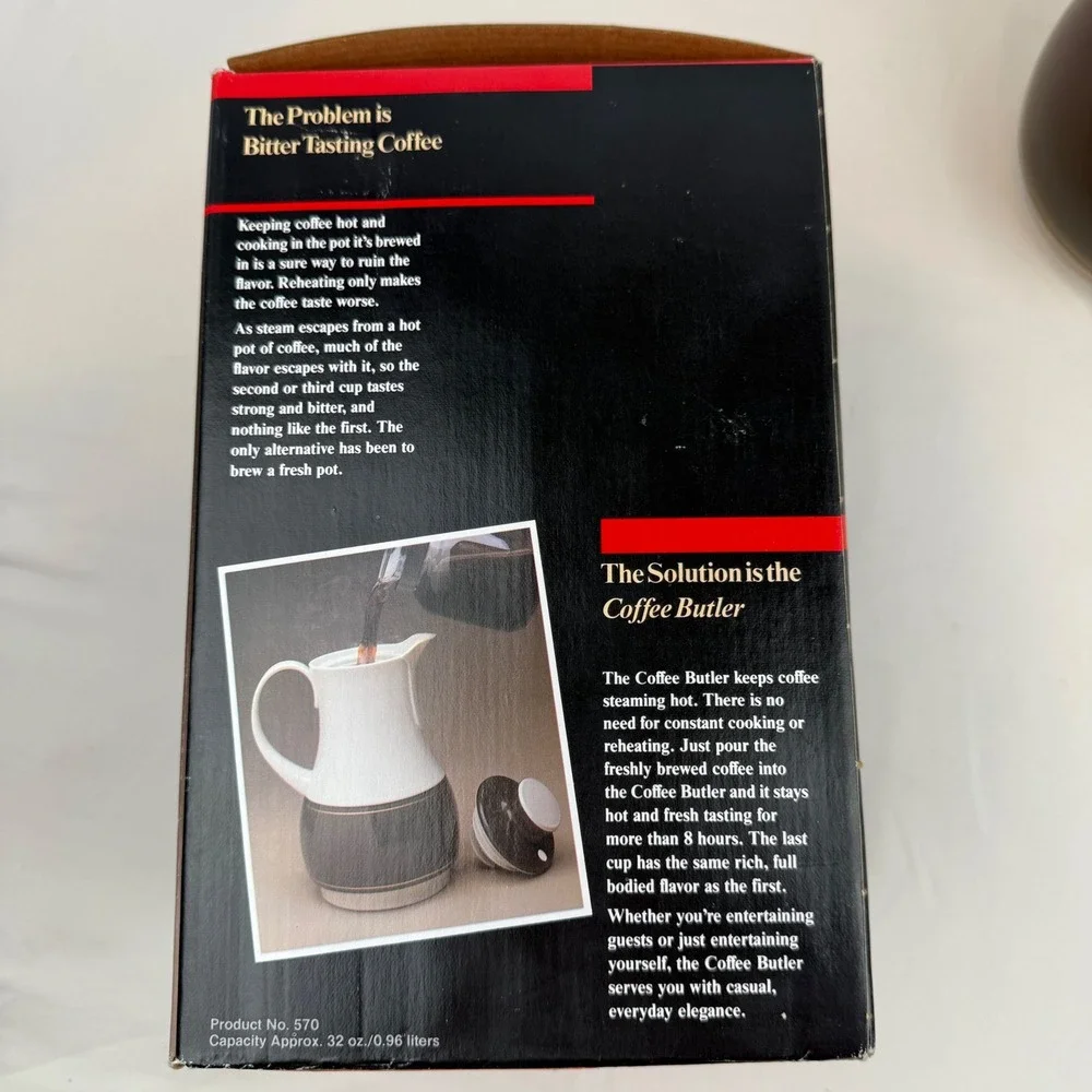 1983 Thermos Coffee Butler Silver Dot Insulated Carafe No. 570 New Old Stock